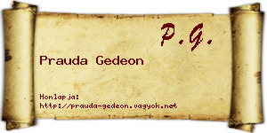 Prauda Gedeon névjegykártya